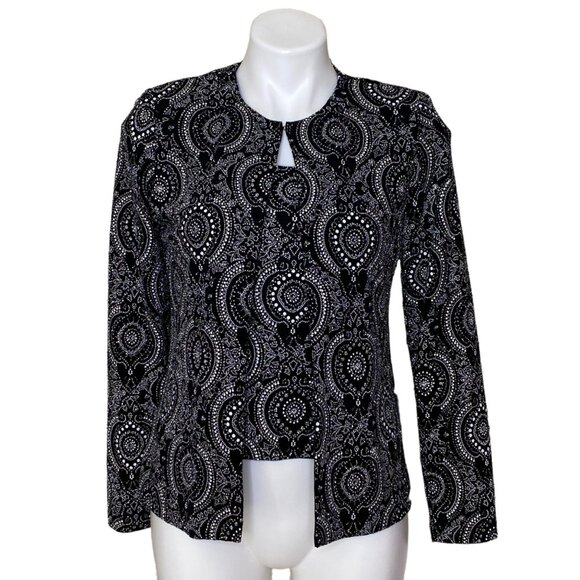 Xscape by Joanna Chen NWT Beaded Evening Two-Piece Jacket Set, Black Women's S - Picture 1 of 14